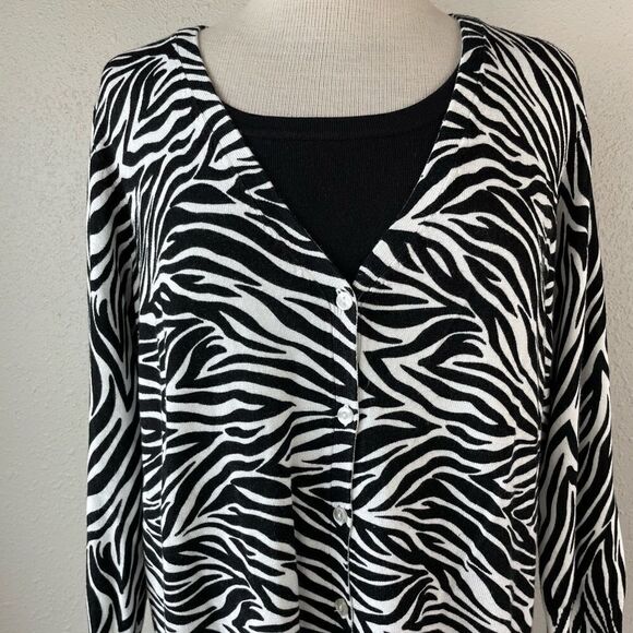 NWT Covington Two-Piece Button Down Top and Matching Sleeveless Sweater Size XL - Picture 2 of 12